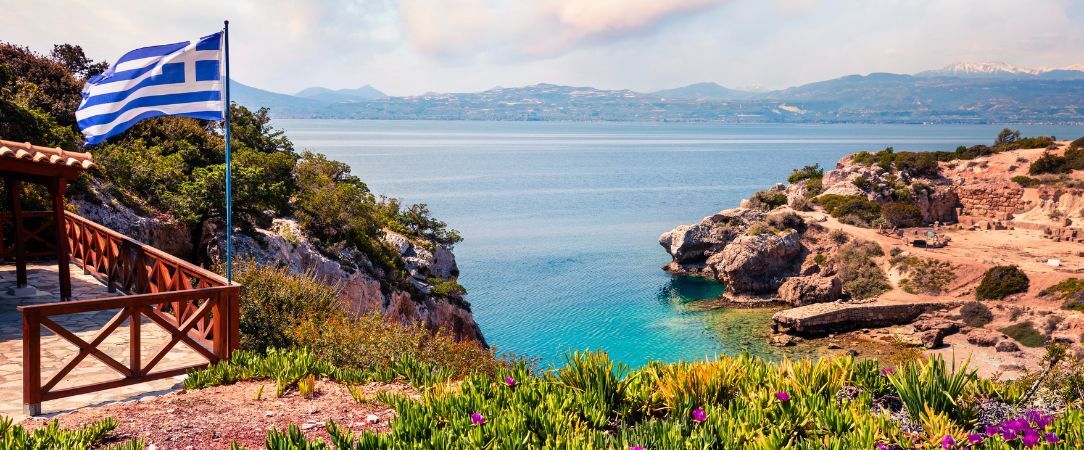 Camvillia Resort ★★★★★ - Vue sur le bleu de la mer Ionienne depuis un resort 5 étoiles. - Peloponnèse, Grèce