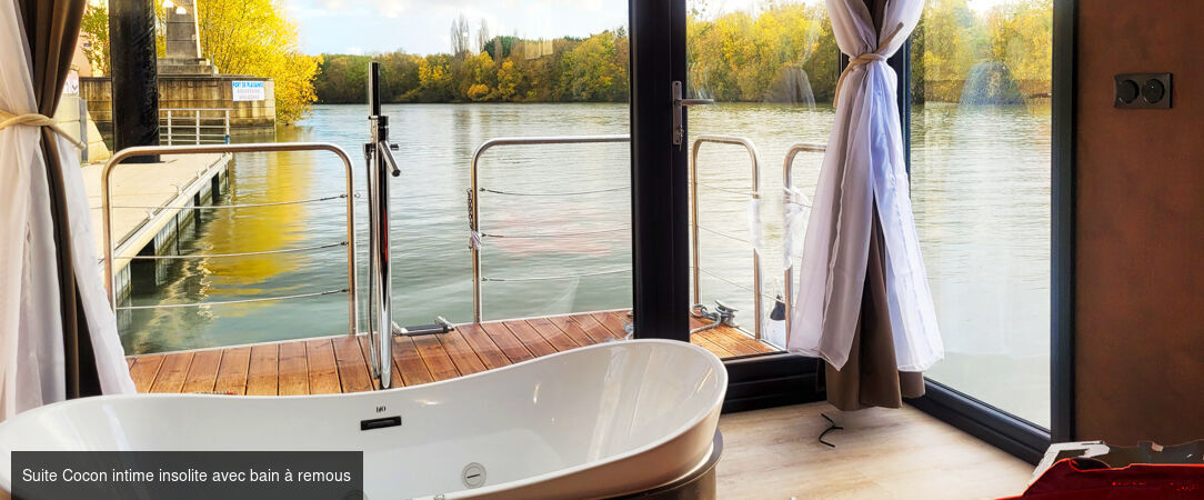 L'Escale Royale L'Isle Adam - Le confort d’une suite de luxe posée sur l’eau à l’Isle Adam. - Val-d'Oise, France