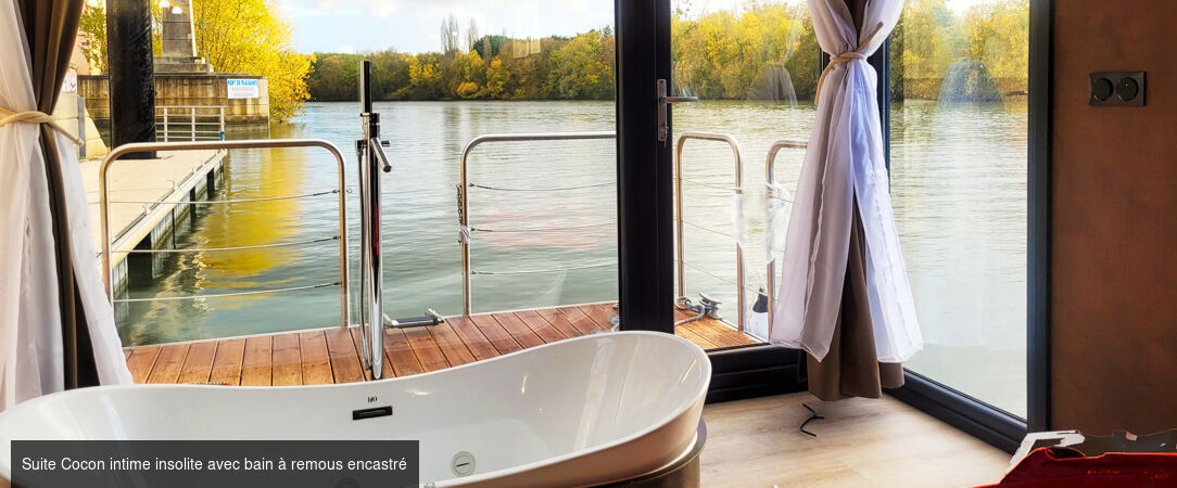 L'Escale Royale L'Isle Adam - Le confort d’une suite de luxe posée sur l’eau à l’Isle Adam. - Val-d'Oise, France