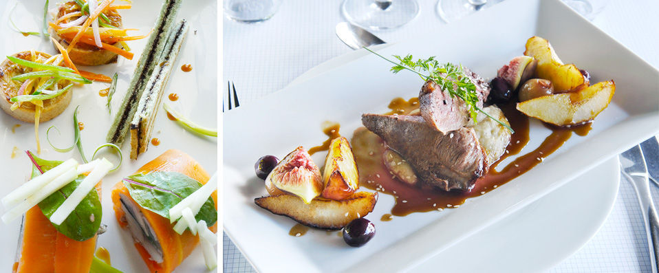L'Ermitage Hôtel ★★★★ Cuisine à manger - Pause avec vue panoramique sur Lyon et ses Monts d’Or. - Région de Lyon, France