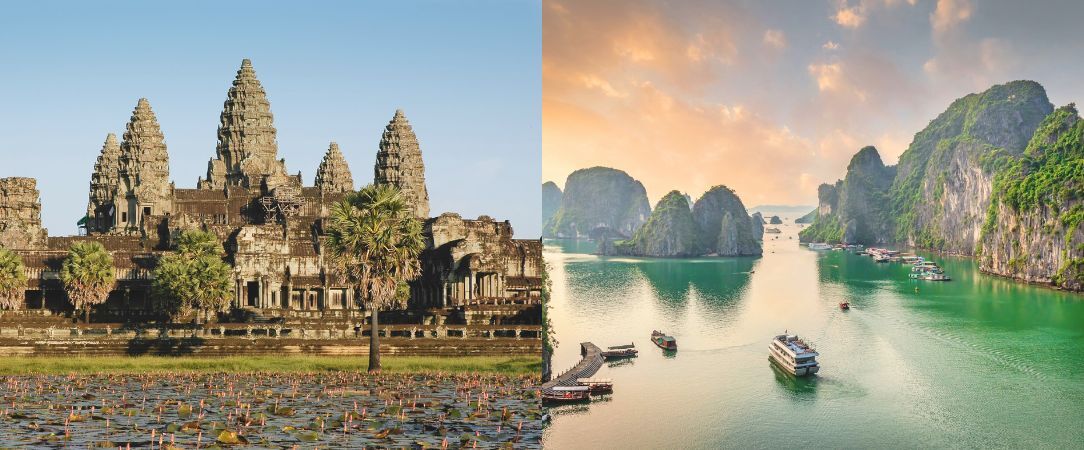Circuit privatif : le Vietnam et le Cambodge à votre rythme - Circuit de 11 ou 14 jours entre temples mythiques d’Angkor, paysages karstiques du nord du Vietnam, croisière à Ha Long et découverte de Saigon, avec extension balnéaire possible à Mui Ne. - Vietnam & Cambodge : Siem Reap à Ho Chi Minh