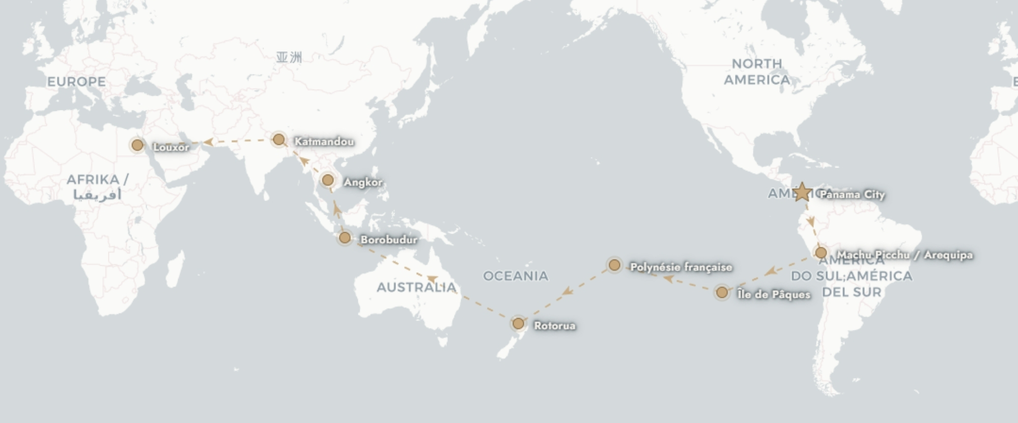Tour du monde en avion privatisé : Visages et Civilisations avec Ciels du Monde - Embarquez pour un voyage rare et majestueux : un Tour du Monde de 25 jours, pensé comme une parenthèse hors du temps. - 3 continents, 9 pays
