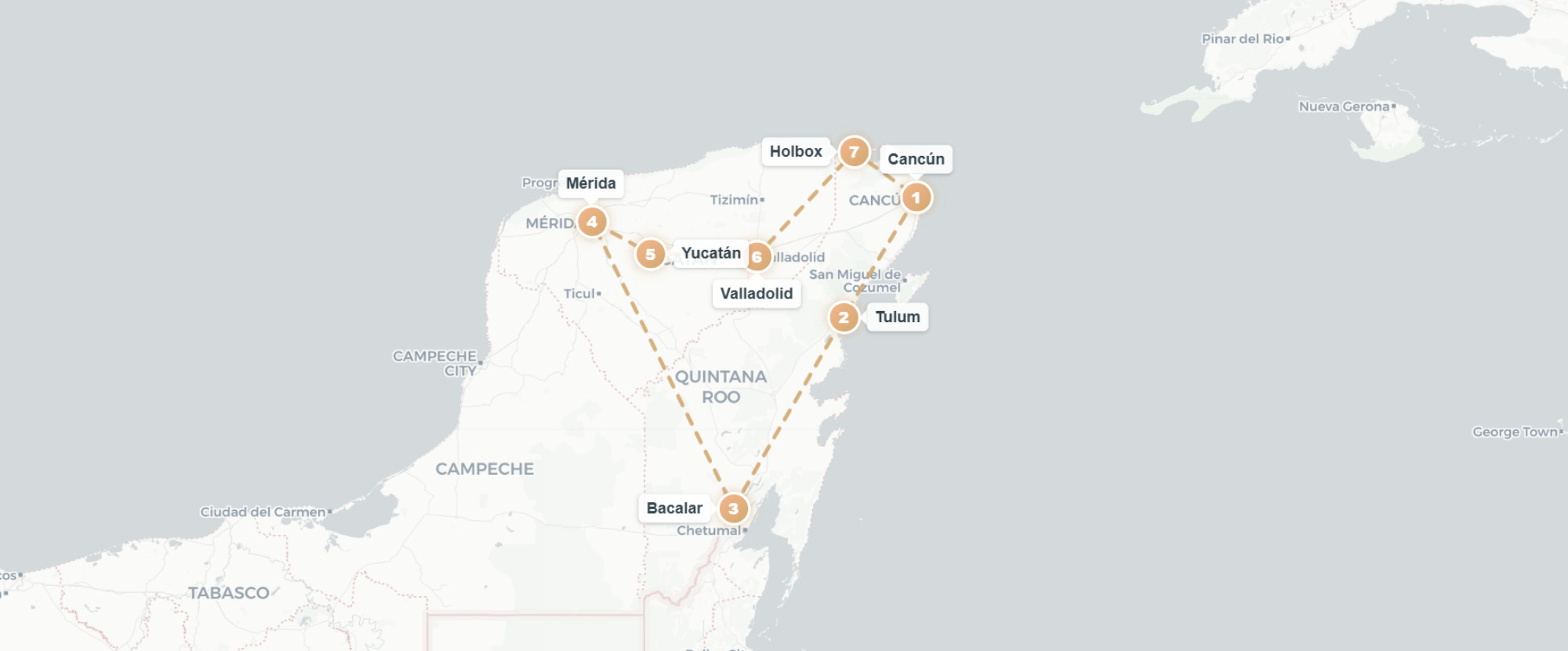 Séjour de rêve au Yucatán, entre cenotes & lagons - Un circuit privatif de 11 nuits à travers la péninsule du Yucatán, entre sites mayas majeurs, lagunes turquoise et parenthèses balnéaires caribéennes. - Mexique : Cancún, Tulum, Mérida & Holbox