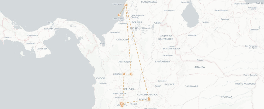 Colombie : villes, jungle et lagons - Circuit privé inoubliable de 10 ou 13 jours à travers la Colombie, de ses villes vibrantes à ses îles paradisiaques. - Colombie : des Andes aux Caraïbes