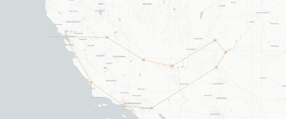 Les merveilles de l'ouest américain - Autotour de 15 jours dans les merveilles de l'Ouest américain, de Los Angeles aux grands parcs et jusqu'à Las Vegas. - États-Unis : Californie, Arizona, Utah, Nevada