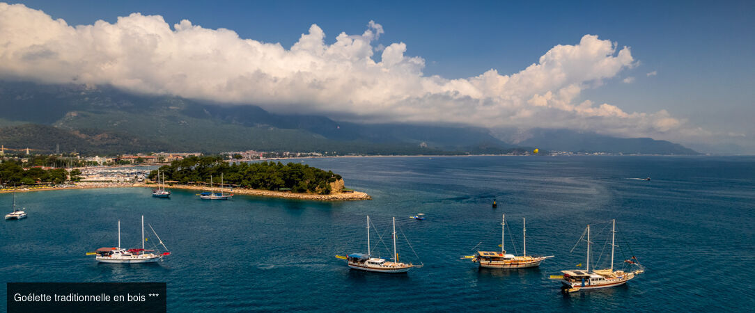 Croisière en goélette le long de la côte Lycienne turque - Croisière de 7 nuits le long des côtes turquoise de la Turquie, entre cités antiques et criques secrètes, au fil des eaux limpides de Méditerranée. - Turquie : de Kemer à Kekova
