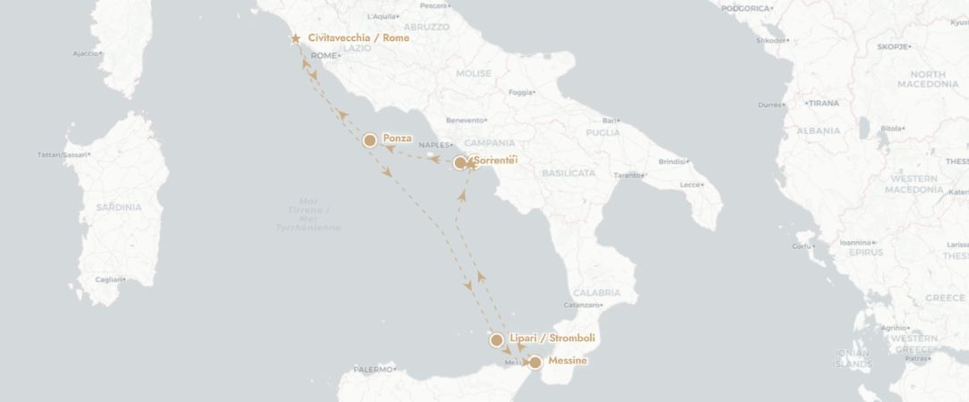 Italie en mer : histoire & culture - Croisière de 7 nuits, des trésors de Rome aux îles volcaniques du sud de l'Italie, rythmée par les conférences de Raphaël Enthoven. - Italie : Rome, côte amalfitaine & îles volcaniques