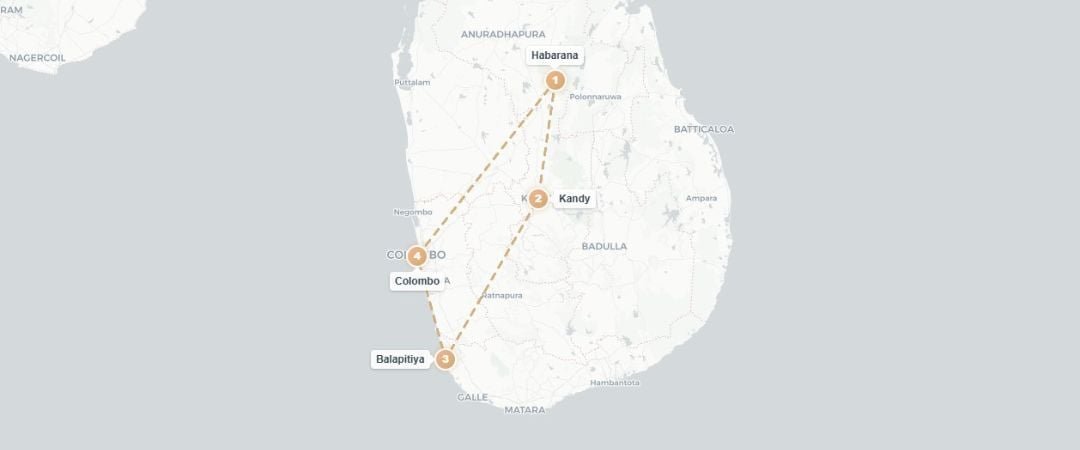 Trésors culturels & plages du Sri Lanka -  - Sri Lanka : Habarana, Kandy, Balapitiya & Colombo