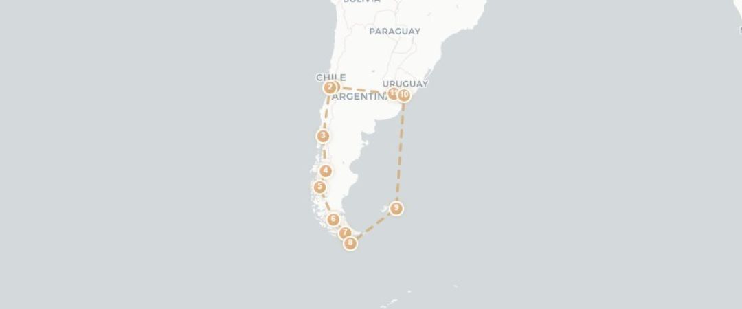 Au cœur des Fjords chiliens et des terres australes - Trois croisières de 18 à 20 jours entre glaciers, fjords et villes mythiques du bout du monde, du Chili à l’Argentine en passant par l’Uruguay. - Argentine, Chili & Uruguay : Patagonie et Terres Australes