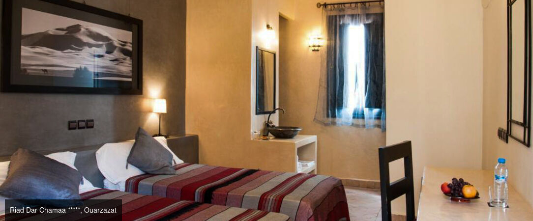 Escapade marocaine, de Marrakech au Sahara - Circuit privatif de 7 nuits, de Marrakech aux dunes dorées de Merzouga, entre kasbahs, vallées, palmeraies et nuit sous les étoiles. - Maroc : Marrakech, Ouarzazate & Sahara