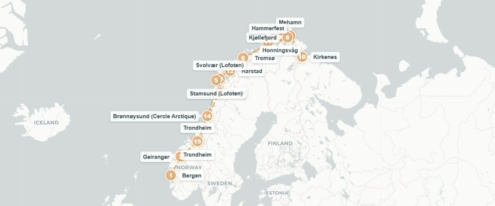 Croisière entre fjords et mythes, l'absolue Norvège - Croisière de 10 nuits dans les fjords norvégiens : un voyage majestueux entre montagnes, cascades, villages côtiers & légendes scandinaves, du 12 au 22 juin 2026. - Norvège : Bergen, Tromsø, Cap Nord