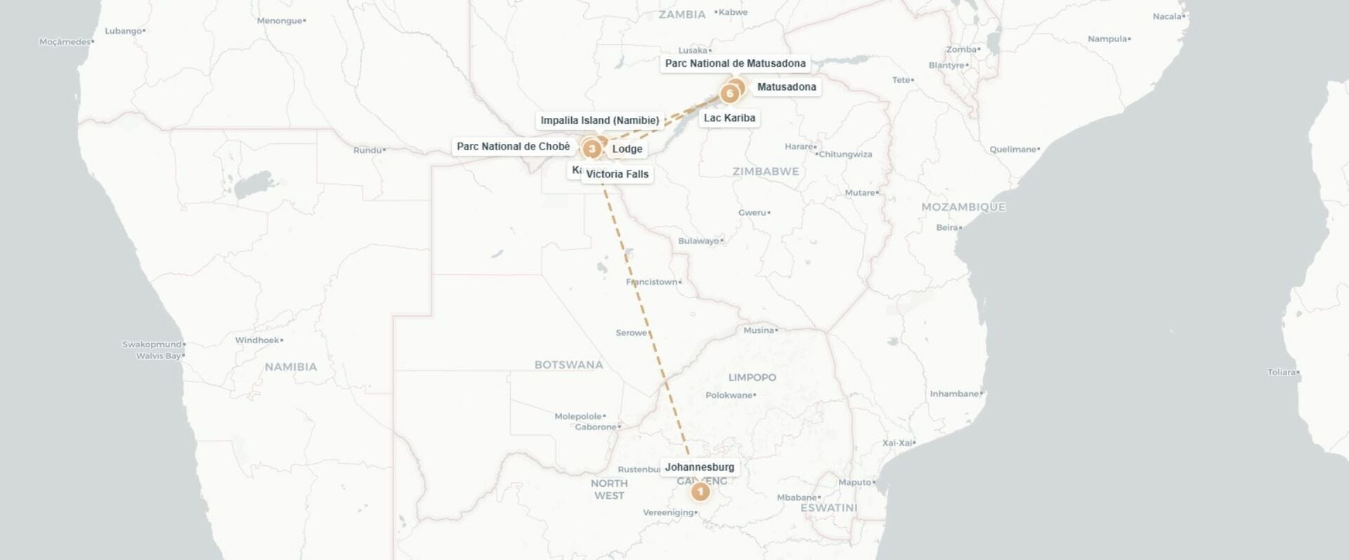 L’Afrique Australe à bord du Zimbabwean Dream -  - Afrique australe – Johannesburg, Parc de Chobé, Lac Kariba, Victoria Falls
