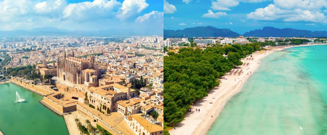 Deux rivages sous le soleil baléare Jet Tours Signature - Combiné de 9 à 14 nuits à Majorque, entre la plage préservée de Playa de Muro et l’énergie balnéaire de Palma. - Majorque : Playa de Muro & Palma
