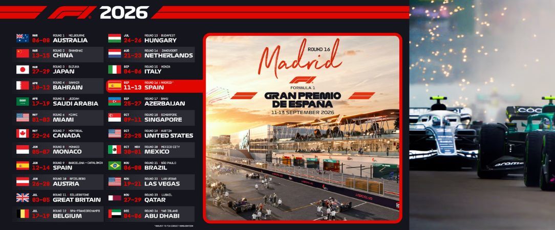 Premier Grand Prix de Formule 1 de Madrid 2026 - Séjour d’exception de 2 ou 3 nuits pour vivre le premier Grand Prix de Formule 1 de l’histoire à Madrid, avec tout le confort d’un hôtel 4 étoiles. - Madrid, Espagne
