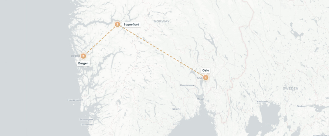 Au fil des fjords norvégiens en train et croisière - Circuit individuel de 6 nuits en Norvège, entre capitale scandinave, traversée ferroviaire spectaculaire et croisières au cœur des fjords. - Norvège : Oslo, Sognefjord & Bergen