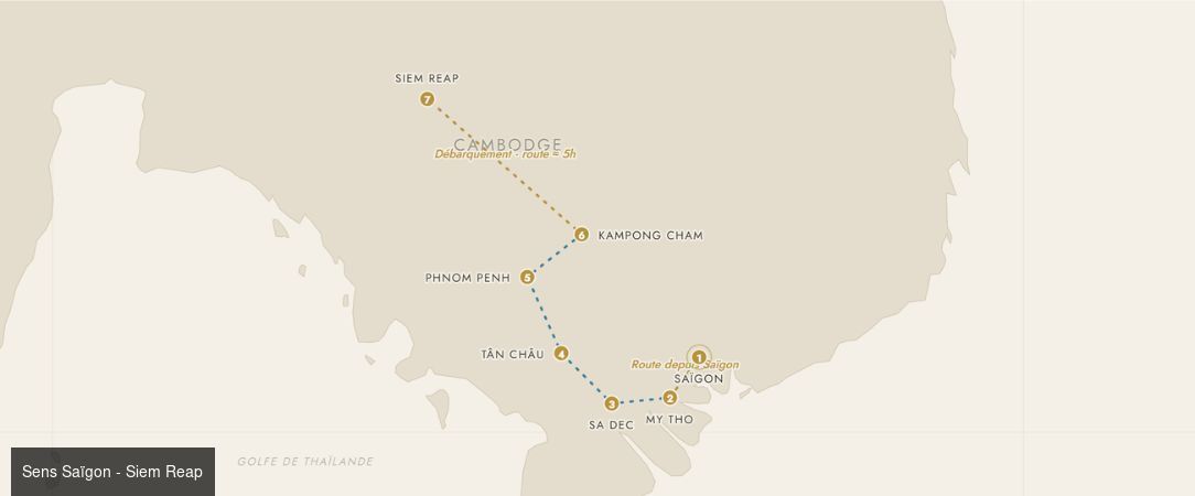 Le Mékong, rêve et élégance avec Rivages du Monde ★★★★★ - Croisière de 11 nuits Rivages du Monde à bord du R/V Mekong Romance - Cambodge & Vietnam : Angkor, Mékong & Saïgon