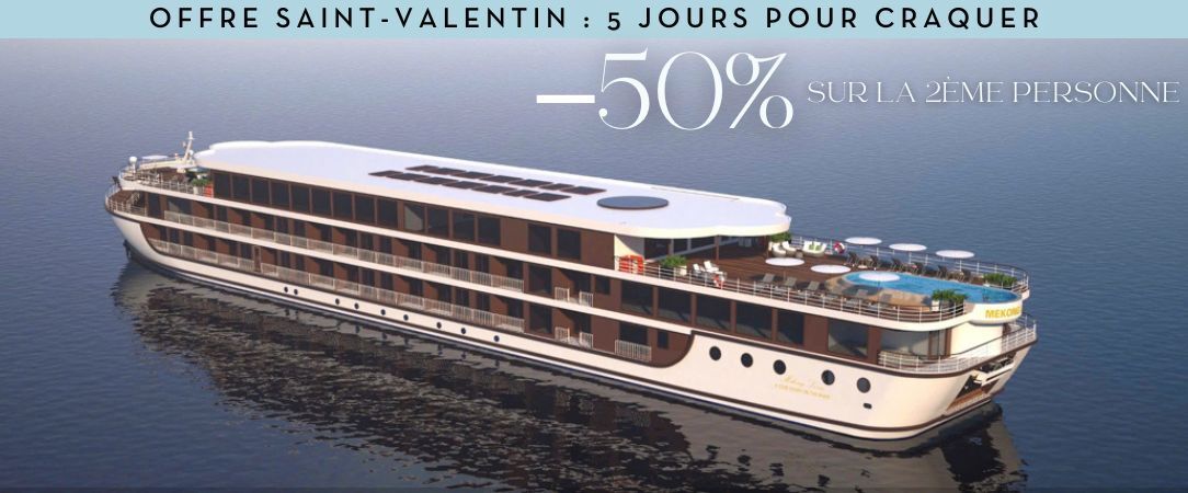 Le Mékong, rêve et élégance avec Rivages du Monde ★★★★★ - Croisière de 11 nuits entre le Cambodge et le Vietnam à bord du Mekong Romance *****, de Saïgon aux temples d’Angkor ou d’Angkor à Saïgon. - Cambodge & Vietnam : Angkor, Mékong & Saïgon