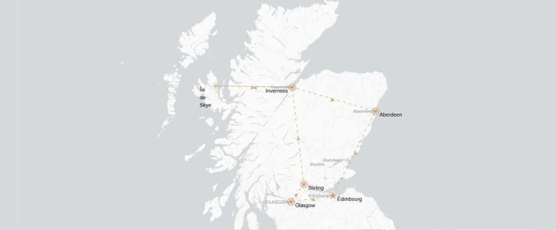 L'Écosse en train - Voyage en train de 7 nuits à travers l’Écosse, d’Édimbourg aux Highlands, entre villes historiques, lochs légendaires et paysages spectaculaires. - Écosse : d’Édimbourg à Glasgow