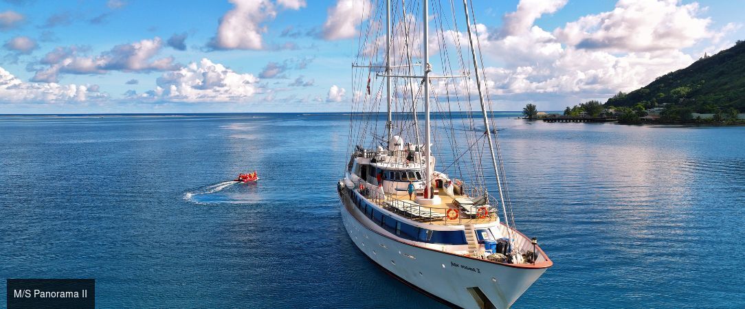 Croisière en Polynésie Française à bord du M/S Panorama II - Croisière de 7 nuits en Polynésie française à bord du M/S Panorama II, à la découverte de Tahiti, Moorea, Bora Bora et des îles de la Société, en pension complète. - Tahiti et les îles de la Polynésie française