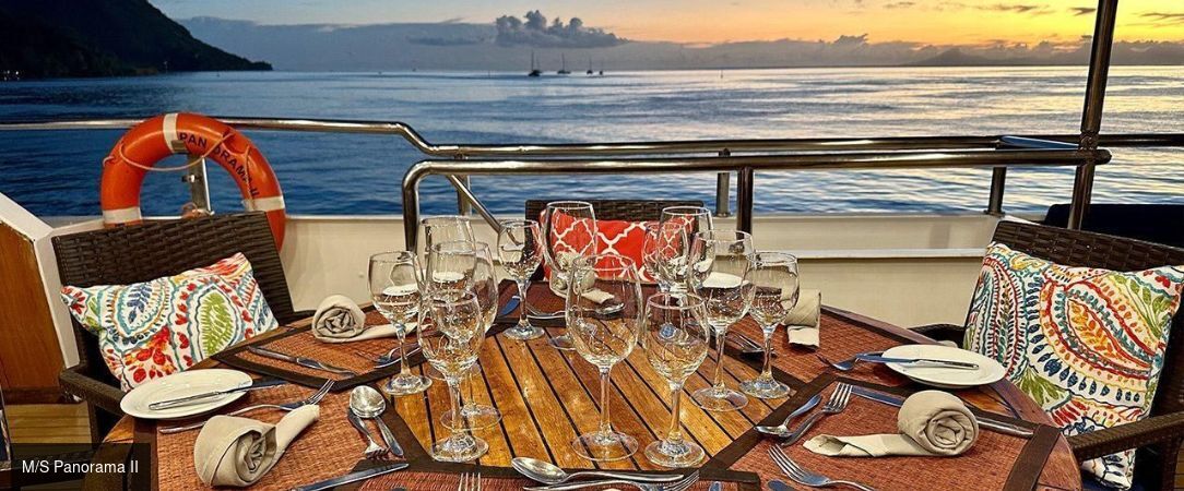 Croisière en Polynésie Française à bord du M/S Panorama II - Croisière de 7 nuits en Polynésie française à bord du M/S Panorama II, à la découverte de Tahiti, Moorea, Bora Bora et des îles de la Société, en pension complète. - Tahiti et les îles de la Polynésie française