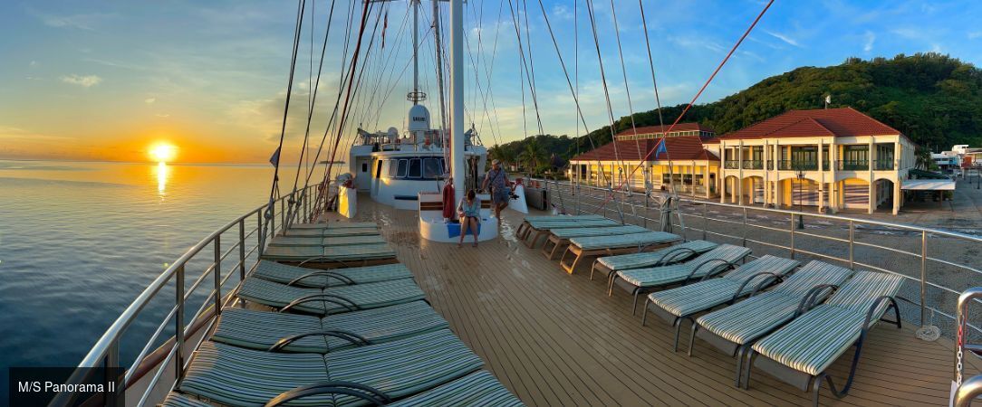 Croisière en Polynésie Française à bord du M/S Panorama II - Croisière de 7 nuits en Polynésie française à bord du M/S Panorama II, à la découverte de Tahiti, Moorea, Bora Bora et des îles de la Société, en pension complète. - Tahiti et les îles de la Polynésie française