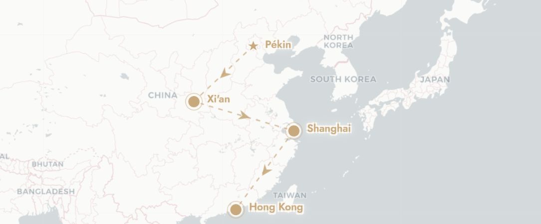 Métropoles de Chine et Escapade à Hong Kong - Circuit privatif de 12 nuits à la découverte des trésors de Pékin, Xi’an et Shanghai, conclu par une escale fascinante à Hong Kong. - Chine : Pékin, Xi'an & Shanghai