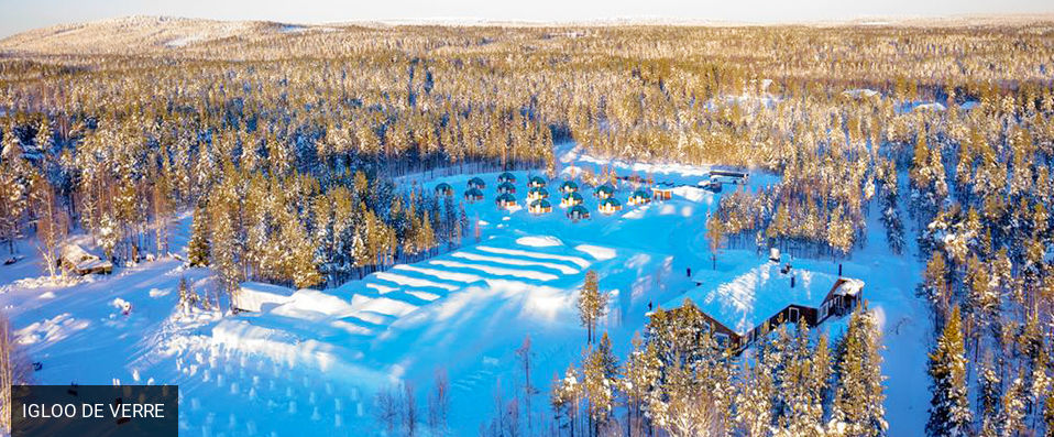 Aurores boréales & nuit unique dans un igloo lapon - Paradis blanc, igloo de verre & aurores boréales en Laponie finlandaise. - Laponie, Finlande