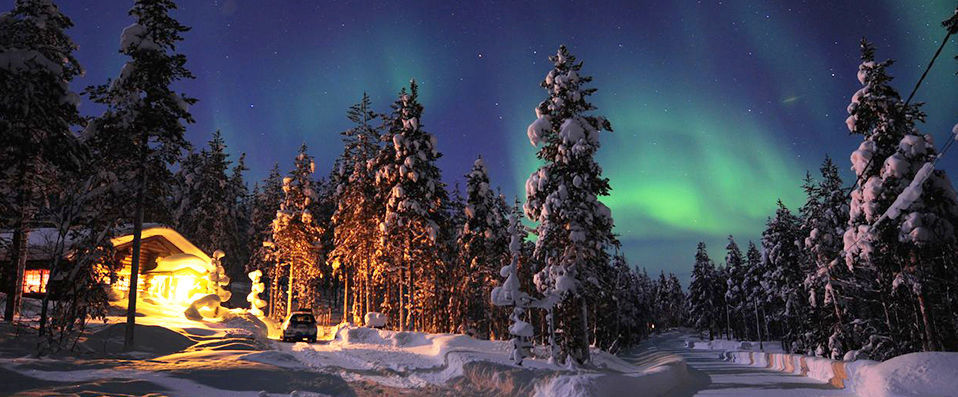 Aurores boréales & nuit unique dans un igloo lapon - Paradis blanc, igloo de verre & aurores boréales en Laponie finlandaise. - Laponie, Finlande