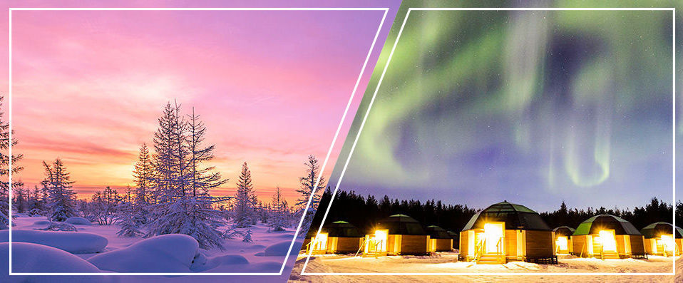 Aurores boréales & nuit unique dans un igloo lapon - Paradis blanc, igloo de verre & aurores boréales en Laponie finlandaise. - Laponie, Finlande