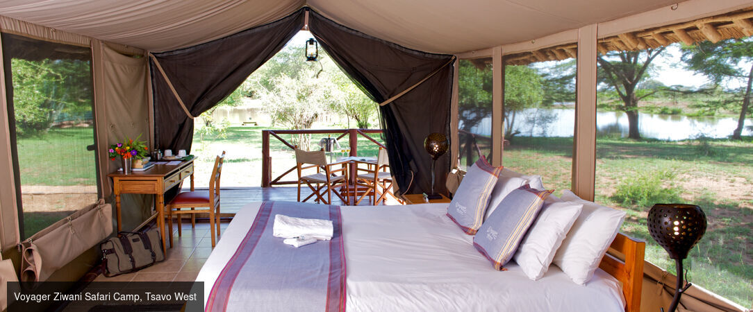 Kenya : Évasion sauvage & Farniente - Safari de 8 nuits entre les terres rouges de Tsavo et les eaux turquoise de Diani Beach, mêlant aventure sauvage et farniente tropical. - Kenya : Dani Beach & Tsavo