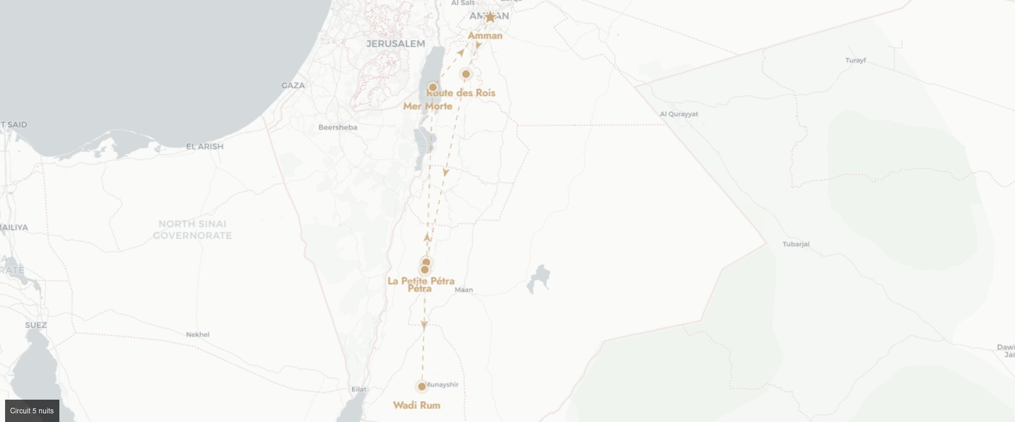 Les joyaux de la Jordanie - Circuit groupé de 5 à 7 nuits à travers les merveilles de la Jordanie, d'Amman à Wadi Rum en passant par Pétra, en pension complète. - Jordanie : Amman, Pétra & Wadi Rum
