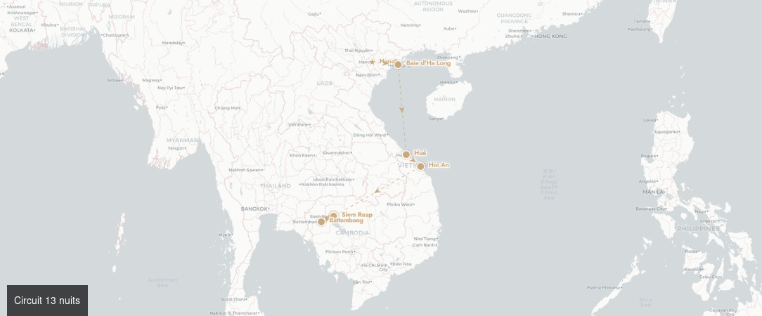 Essences du Vietnam et du Cambodge - Circuit privatif de 9, 11 ou 13 nuits à la découverte des essences de l'Indochine, de la majesté de la baie d'Ha Long à la magie des temples d'Angkor. - Vietnam & Cambodge : Hanoï, Hué, Hoi An & Siem Reap