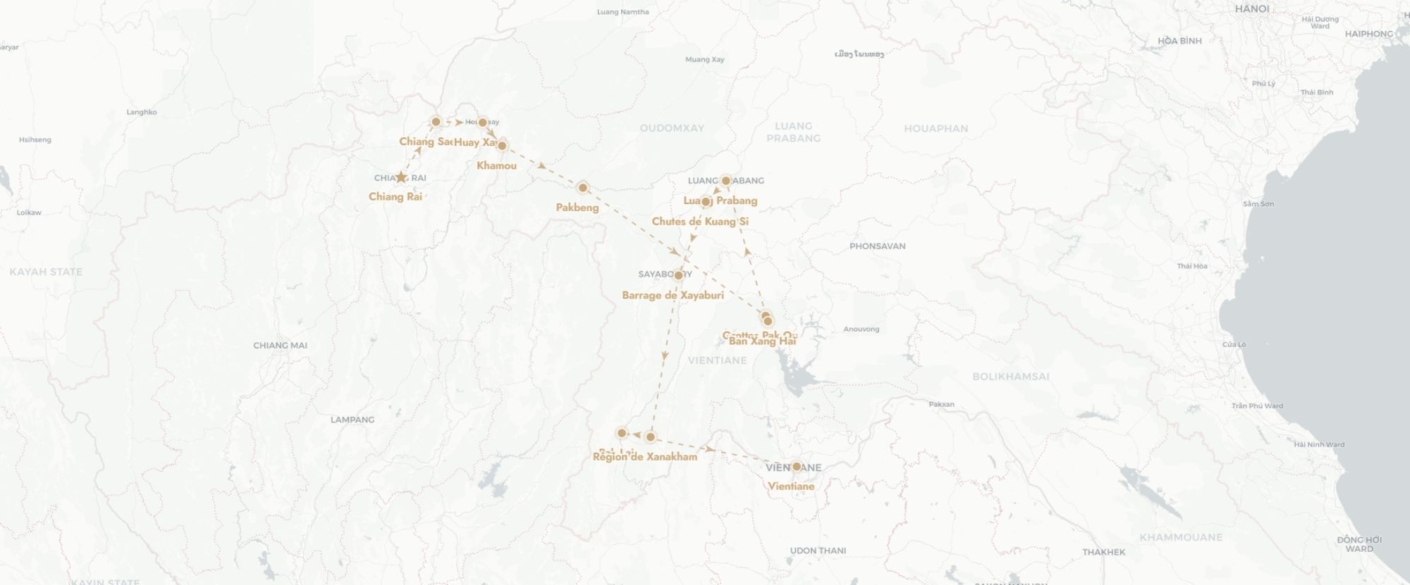 Joyaux du Laos à travers le Mékong - Croisière de 11 nuits de Chiang Rai à Vientiane au fil du Mékong. - Thaïlande & Laos